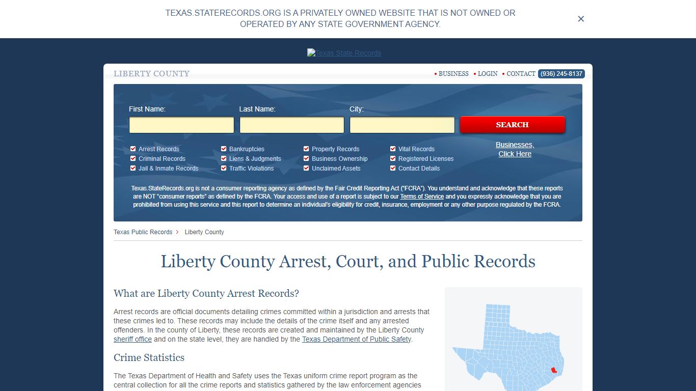 Liberty County Arrest, Court, and Public Records