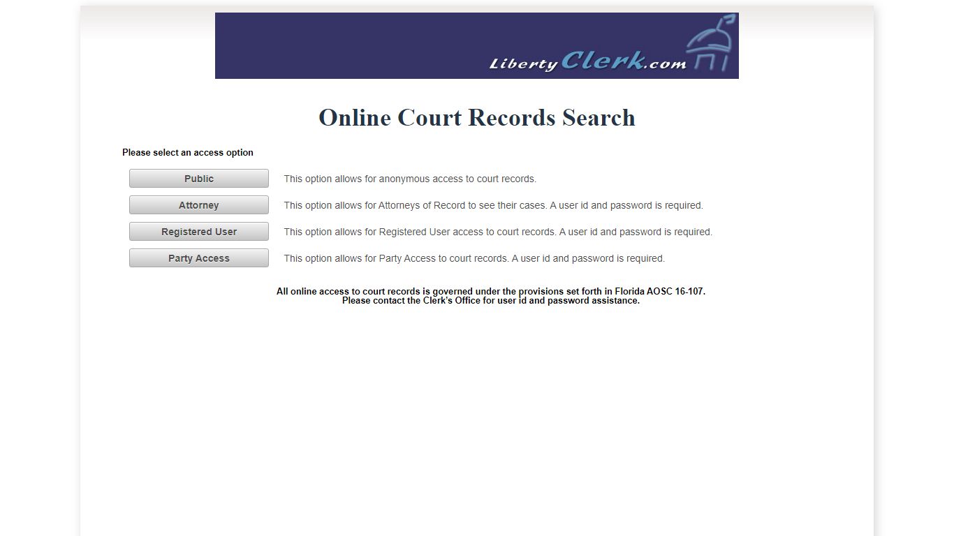 Liberty County OCRS - ONLINE COURT RECORDS SEARCH