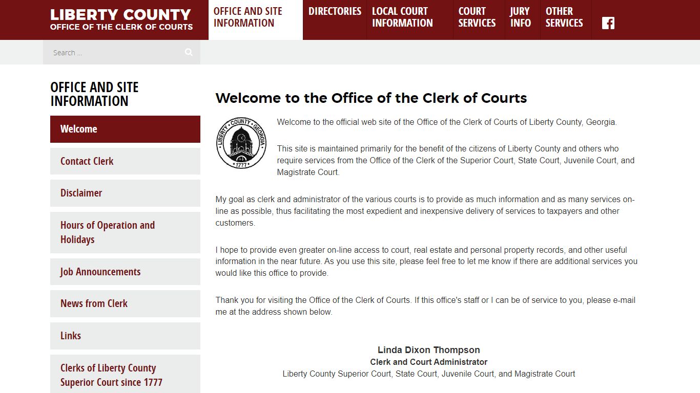 Welcome to the Office of the Clerk of Courts - Liberty Co